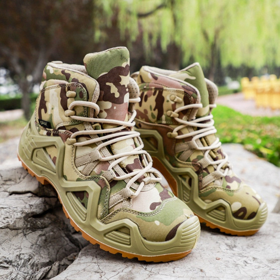 Men's Mid-Top Outdoor Military Combat Hiking Boots